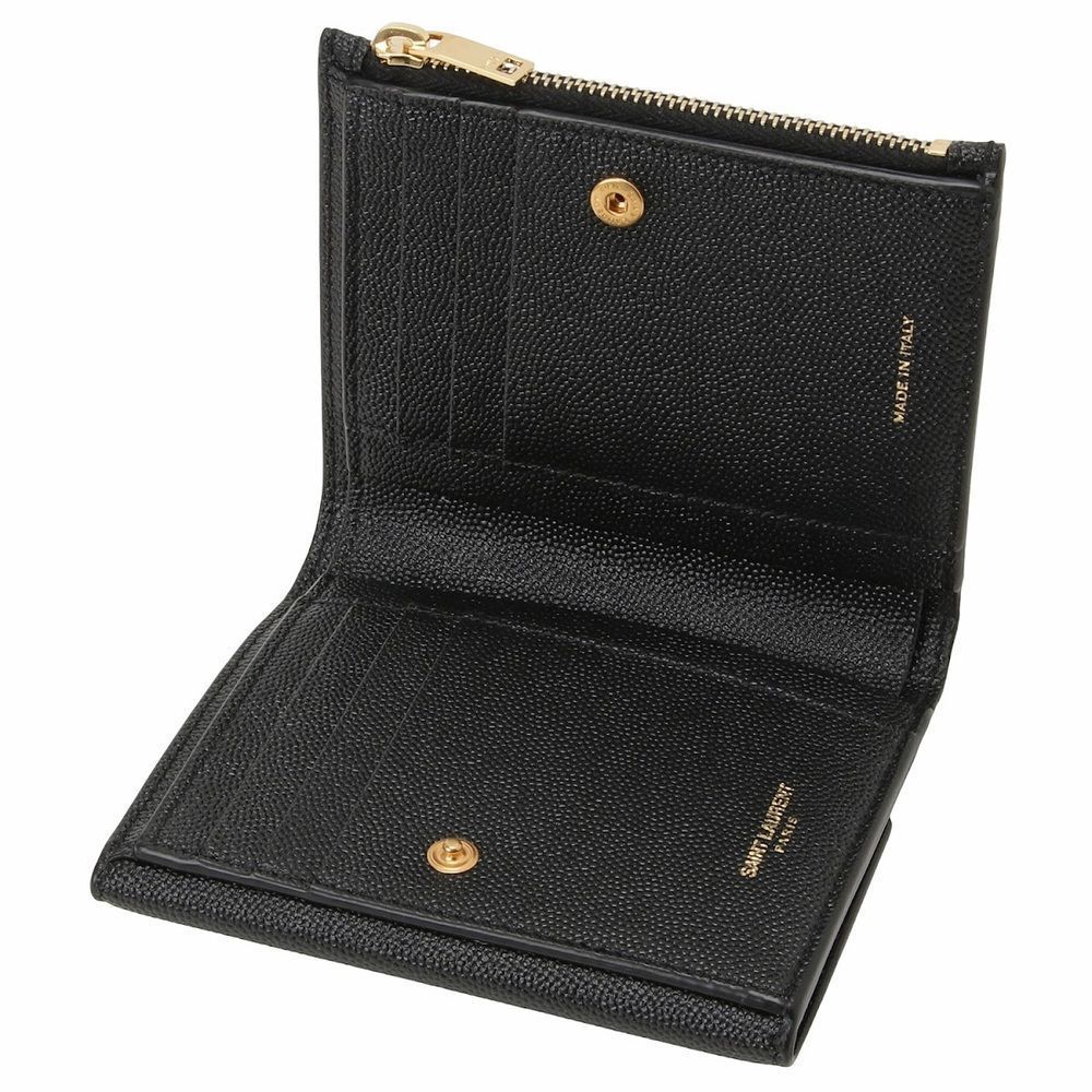 Saint Laurent Compact Wallet Monogram Leather Black Wallet Handbag - Picture 3 of 4